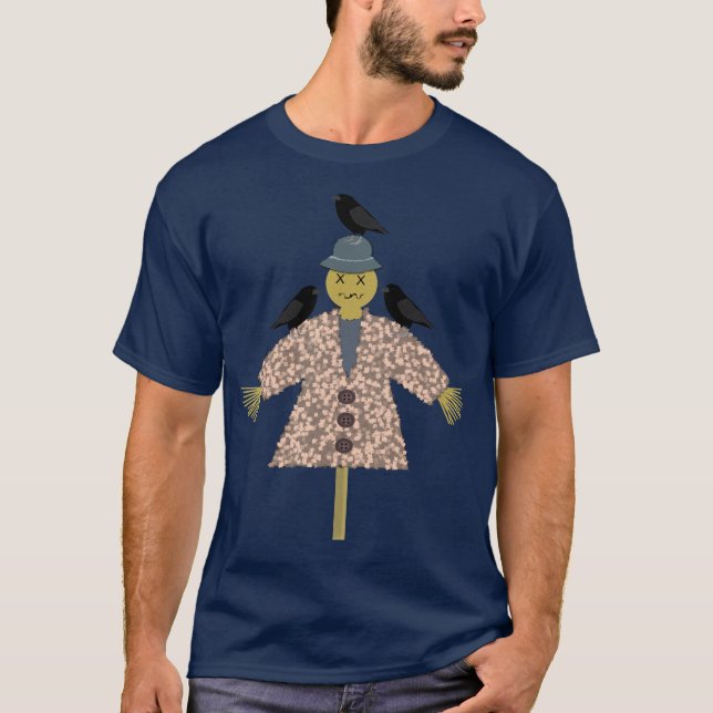 Camiseta Espantalho da Palha do Halloween e Ravens (Frente)