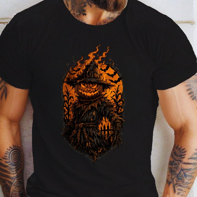 Camiseta Espantalho de Abóbora Ardente (Criador carregado)