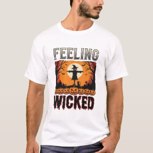 Camiseta Espantalho de Halloween se Sentindo Malvado Vintag