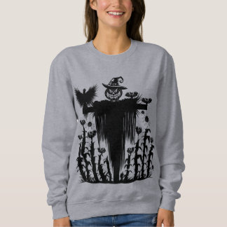 Camiseta Espantalho de Halloween Sombrio no Milharal