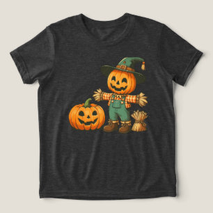 Camiseta Espantalho do Dia das Bruxas/Queda e abóbora