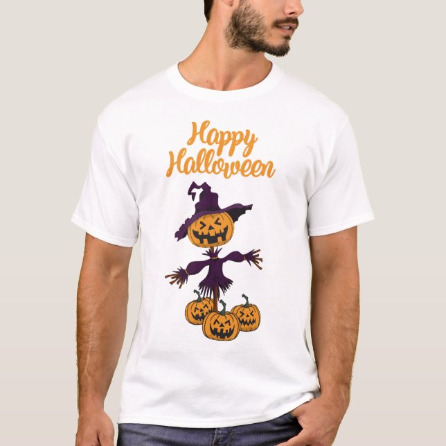 Camiseta Espantalho Feliz de Halloween (Frente)