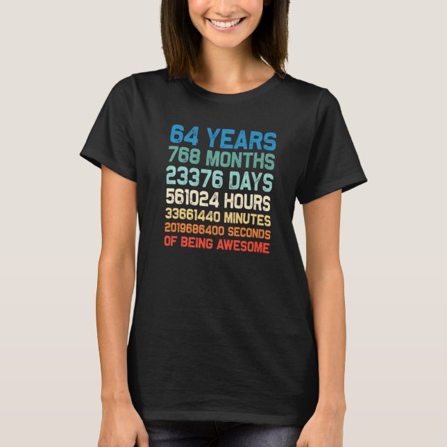 Camiseta Espantoso 64 anos Vintage 64º aniversário (Frente)