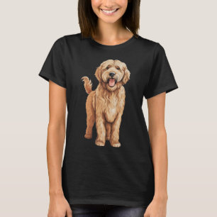 Camiseta espantoso cão amante dourado