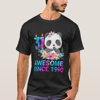 Camiseta Espantoso Desde 1990 Cute Panda 31 Anos De Idade 3