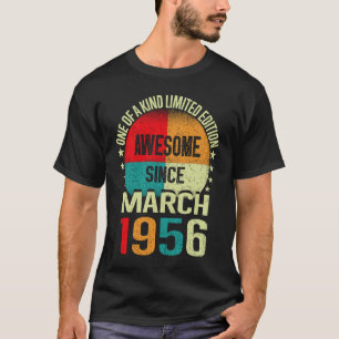 Camiseta Espantoso desde março de 1956 Vintage 67th Birt