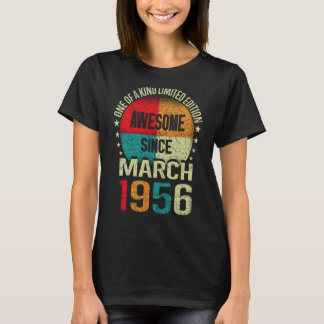 Camiseta Espantoso desde março de 1956 Vintage 67th Birt