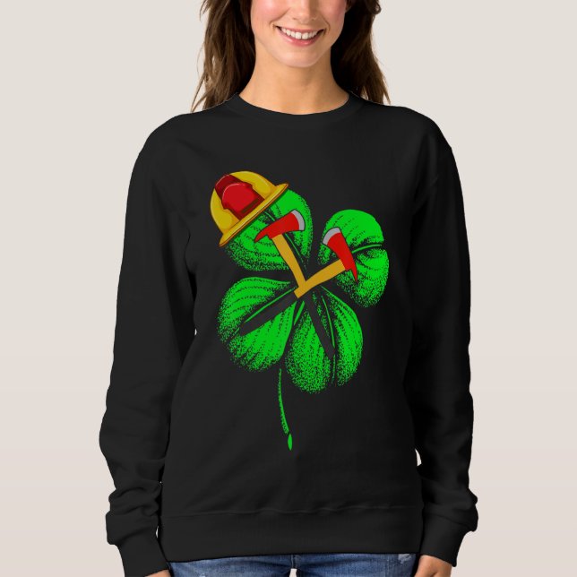 Camiseta Espantoso Saint Patrick S Day Firefighter Shamrock (Frente)