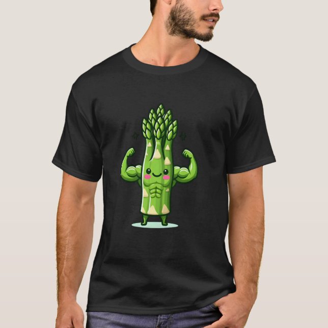 Camiseta Espargo Muscular Engraçado Legume (Frente)