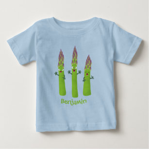 Camiseta Espargos lindos cantando cartoon de trio vegetal