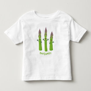 Camiseta Espargos lindos cantando cartoon de trio vegetal