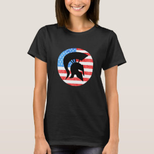 Camiseta Esparta Soldier American Flag Usa Spartan Gladiato