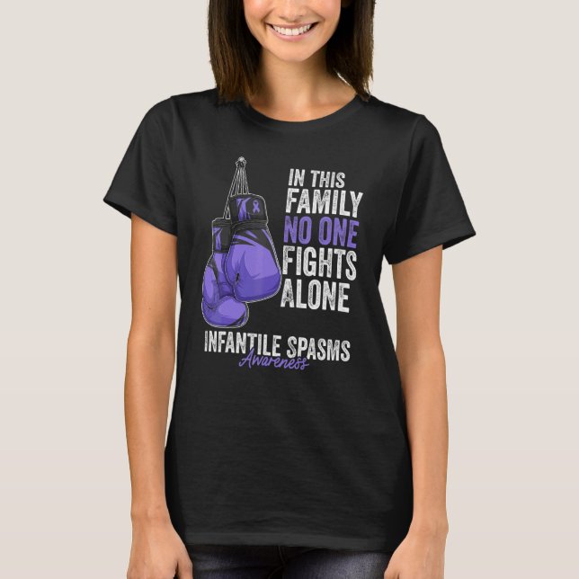 Camiseta Espasmos infantis Mês de consciência Luvas Lavanda (Frente)