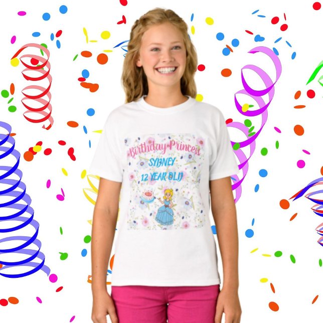 Camiseta Especial para Menina Princesa de Aniversá (Criador carregado)