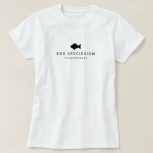 Camiseta Especialismo de ponta de vegan Peixe de tipografia