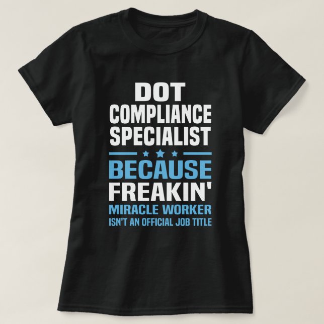 Camiseta Especialista de conformidade DOT (Frente do Design)