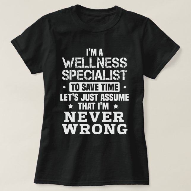 Camiseta Especialista em bem-estar (Frente do Design)