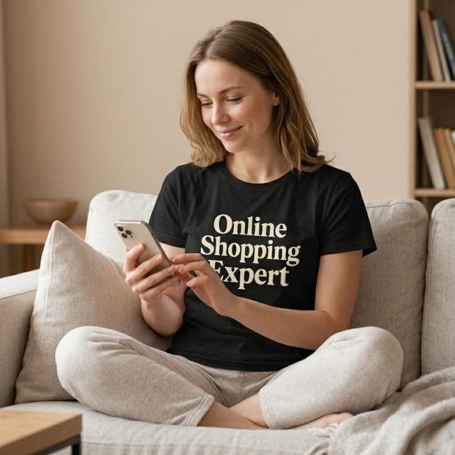 Camiseta Especialista em Compras Online (Criador carregado)