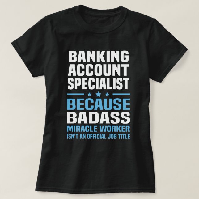 Camiseta Especialista em conta bancária (Frente do Design)