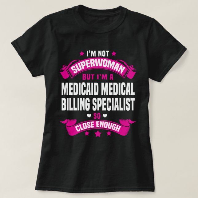 Camiseta Especialista em Faturação Médica Medicaid (Frente do Design)