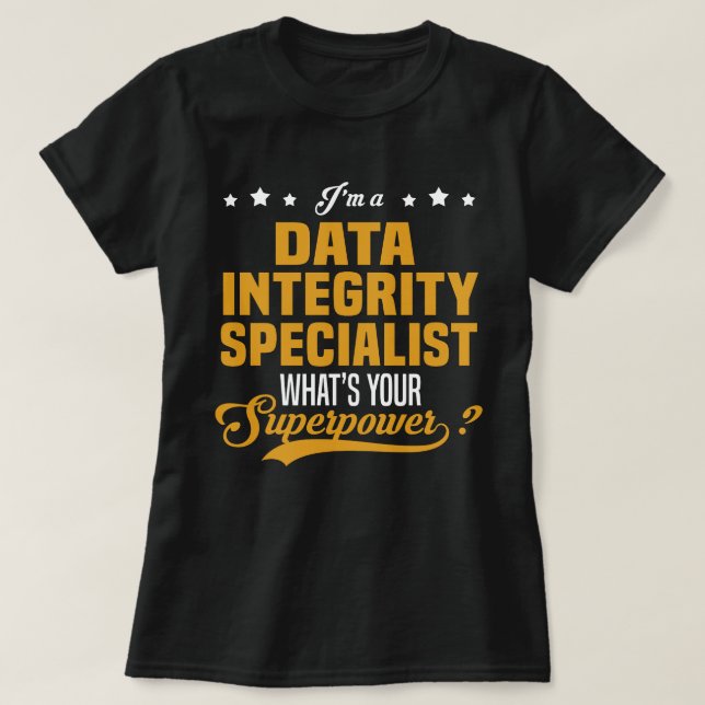 Camiseta Especialista em Integridade de Dados (Frente do Design)