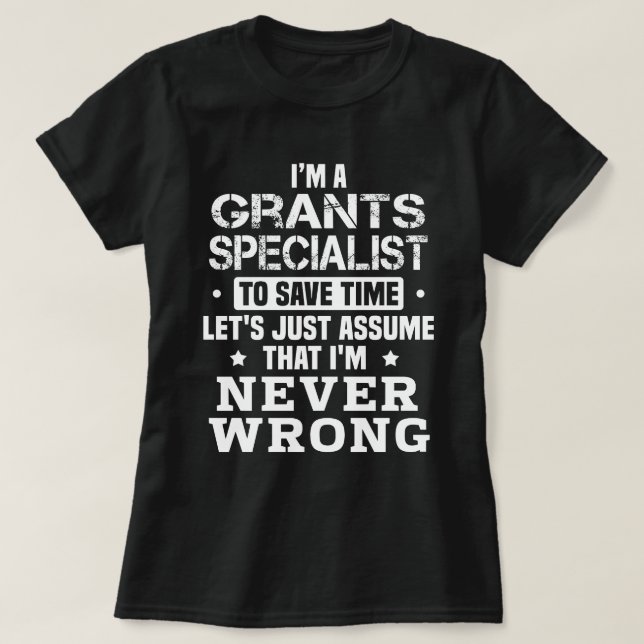 Camiseta Especialista em Subvenções (Frente do Design)