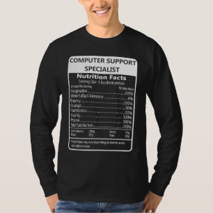 Camiseta Especialista em Suporte de Computador Fatos Nutric