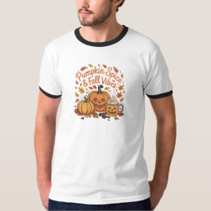 Camiseta Especiarias de abóbora e vibrações de queda