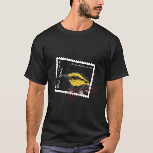 Camiseta Espécie Ameaçada De Extinção De Ouro De Warbler Po (Frente)