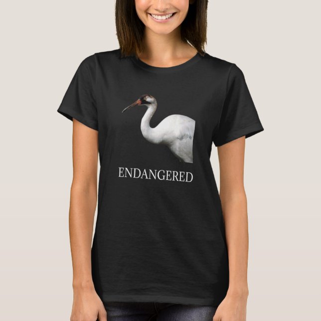 Camiseta Espécie Animal Ameaçada Pássaro De Crane (Frente)