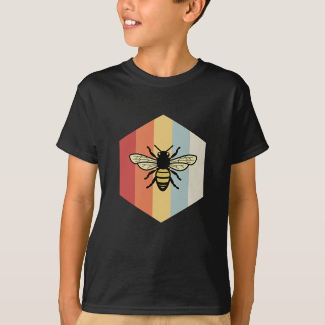 Camiseta espécie de abelha retrô (Frente)