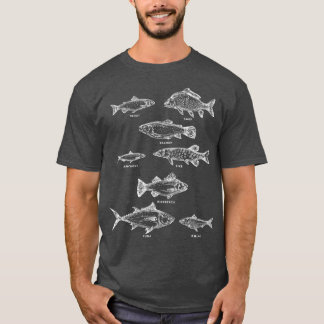 Camiseta Espécie Peixes Animais do Mar Biológico Pesca