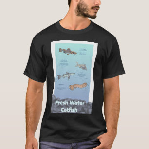 Camiseta espécies de bagre de água doce