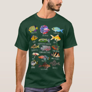 Camiseta Espécies De Peixes De Pesca Biologia Do Aquário