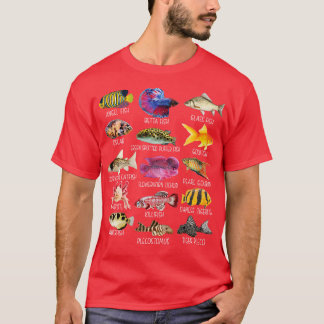 Camiseta Espécies De Peixes De Pesca Biologia Tipos De Aquá