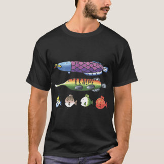 Camiseta Espécies de Peixes do Wii Sports Fishing