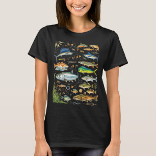 Camiseta Espécies de peixes pescados água salgada doce