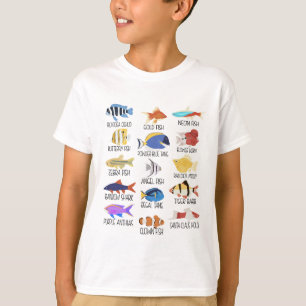 Camiseta Espécies De Peixes Tipos De Peixes Águas frescas P