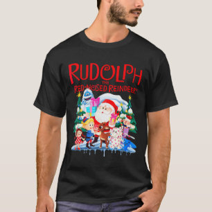 Camiseta Especificação de Natal do Cute Rudolph The Red Nos