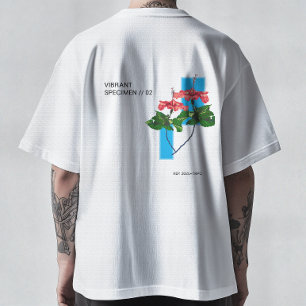 Camiseta Espécime Vibrante - Hibisco Deconstruído Vaporwav