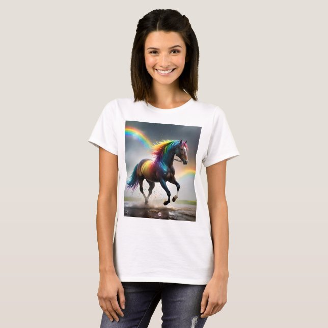 Camiseta Espectro de Graça: Cavalo Arco-Íris Baixo do Arco- (Frente Completa)