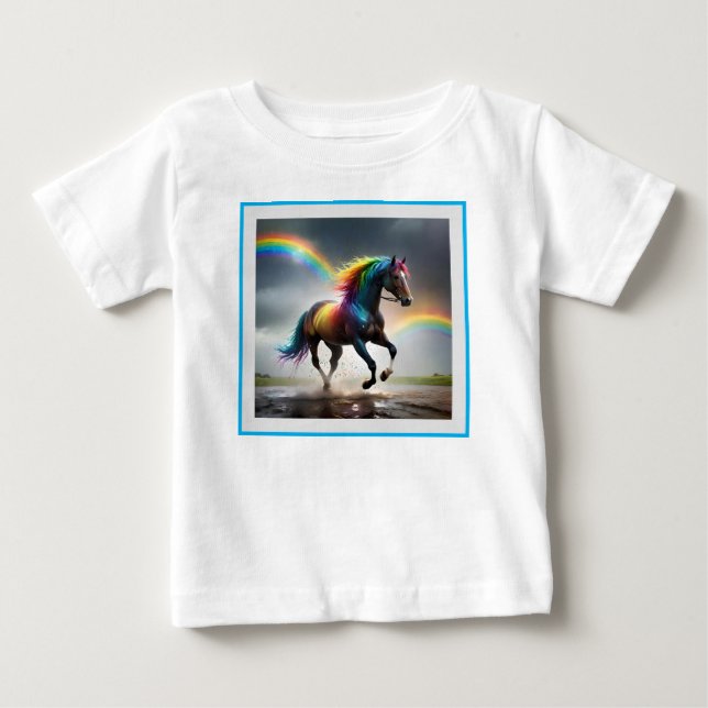 Camiseta Espectro de Graça: Cavalo Arco-íris Sob Arco-íris (Frente)