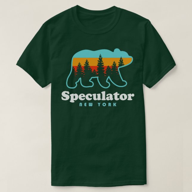 Camiseta Especulador NY Adirondacks Bear Speculator Alto Pe (Frente do Design)