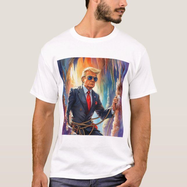 Camiseta Espelhamento de galhardetes em uma bela Caverna MA (Frente)