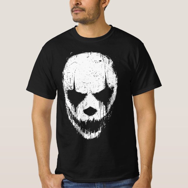 Camiseta Espelhando Máscara de Caveira das Sombras (Frente)