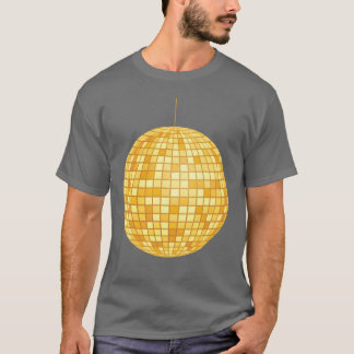 Camiseta Espelho Bola de Disco Dourada Retro anos 70 80 men