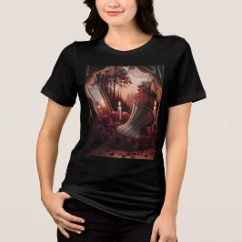 Camiseta Espelho de Cama de Senhora Gótico Vitoriano com Ro
