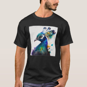 Camiseta Espelho De Pintura De Peacock Corajoso Uniq Gorgem