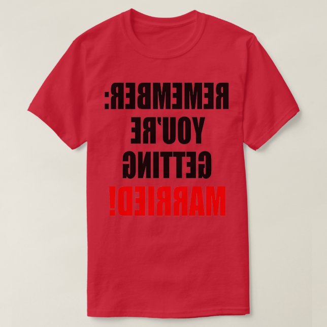 Camiseta Espelho de texto invertido S do Funny Fiance Bache (Frente do Design)