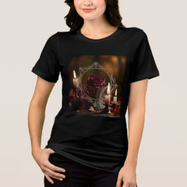 Camiseta Espelho Vitoriano Ornamentado Rosa Roxa à Luz de V